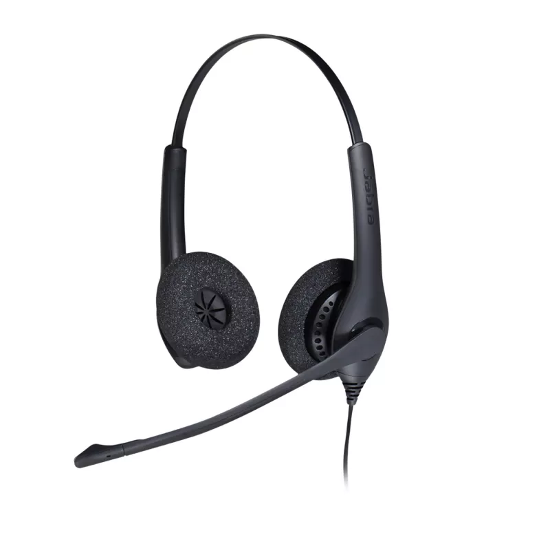 Jabra BIZ 1500 Duo QD EMEA, juhtmega, kontori/kõnekeskuse jaoks, 20–4500 Hz, 74 g, peakomplekt, must