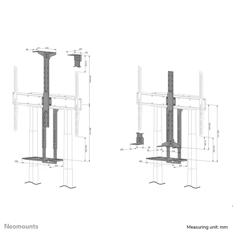 Neomounts AFL-875BL1 videobaari ja multimeediumikomplekt – universaalne