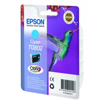 Epson Hummingbird Singlepack tsüaan T0802 Claria Photographic Ink