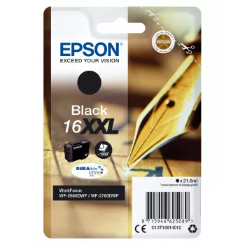 Epson Singlepack Must 16XXL DURABrite Ultra tint, Extra (Super) High Yield, Must, Pigmenttint, 21.6 ml, 1 tk, 1000 lehekülge
