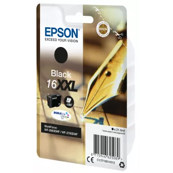 Epson Singlepack Must 16XXL DURABrite Ultra tint, Extra (Super) High Yield, Must, Pigmenttint, 21.6 ml, 1 tk, 1000 lehekülge