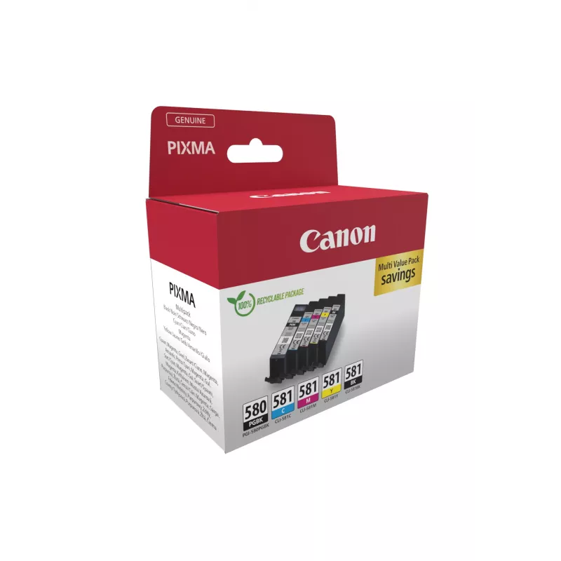 Canon 2078C008 tindikomplekt 5 tk Originaal Must, Tsüaan, magenta, Kollane