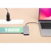 Manhattan USB-C dokkimisjaam/jaotur kaardilugejaga, pordid (x6): Ethernet, HDMI, USB-A (x3) ja USB-C, USB-toiteedastus (100 W) USB-C pordile (märkus: lisaks on vaja USB-C seinlaadijat ja USB-C kaablit), universaalne kõikidele seadmetele, kaabel 15 cm, alumiinium, hõbedane