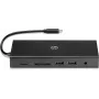 USB-C Multi Port Hub HP Travel – HP 1C1Y5AA, USB-C host, HDMI 2.0, VGA, 1×RJ-45, 2×USB-A 3.2 Gen1, 2×USB 2.0, MicroSD lugeja, must
