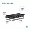 USB-C Multi Port Hub HP Travel – HP 1C1Y5AA, USB-C host, HDMI 2.0, VGA, 1×RJ-45, 2×USB-A 3.2 Gen1, 2×USB 2.0, MicroSD lugeja, must