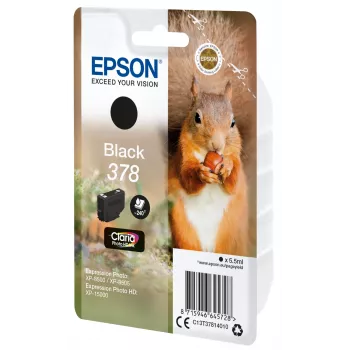 Epson Squirrel Singlepack Must 378 Claria Photo HD Tint, standardne saagis, must, pigmendipõhine tint, 5,5 ml, 1 tk, 240 lehekülge