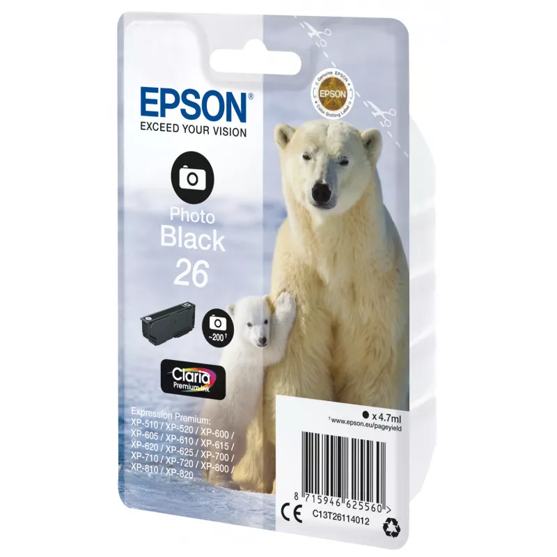 Epson Polar bear Singlepack Photo Must 26 Claria Premium Ink