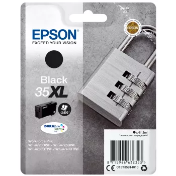Kassett Epson Padlock üksikpakend must 35XL DURABrite Ultra tint