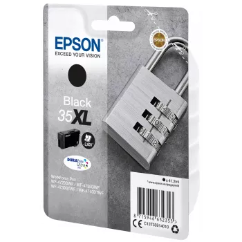 Kassett Epson Padlock üksikpakend must 35XL DURABrite Ultra tint