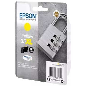 Epson Padlock üksikpakendis kollane 35XL DURABrite Ultra tindikassett