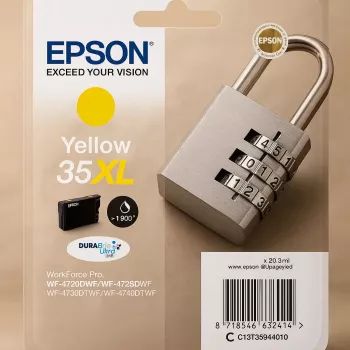 Epson Padlock üksikpakendis kollane 35XL DURABrite Ultra tindikassett