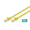 DIGITUS patch-kaabel - CAT6a - S/FTP - Snagless - 1m - kollane - 10 tk