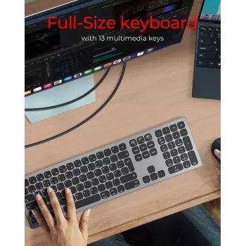 KeySonic KSK-8023BTRF (DE) klaviatuur Universaalne Bluetooth QWERTZ Saksa Antratsiit, Must