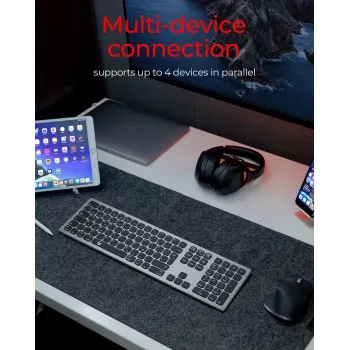 KeySonic KSK-8023BTRF (DE) klaviatuur Universaalne Bluetooth QWERTZ Saksa Antratsiit, Must