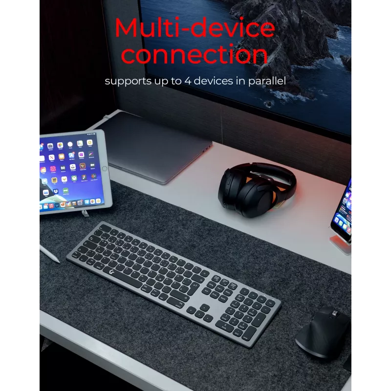 KeySonic KSK-8023BTRF (DE) klaviatuur Universaalne Bluetooth QWERTZ Saksa Antratsiit, Must
