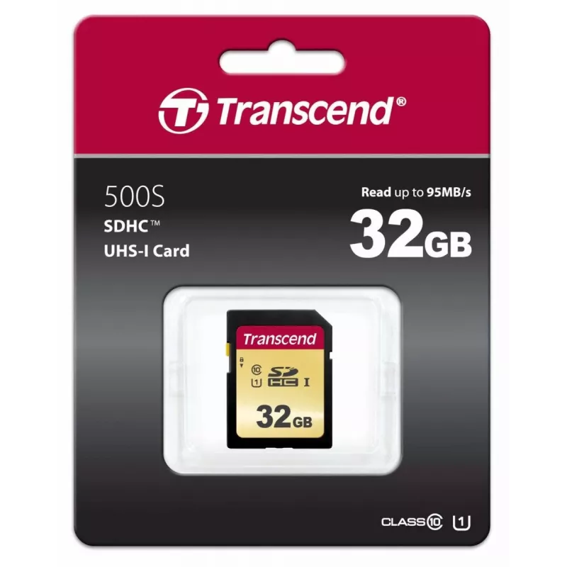 TRANSCEND Sdhc kaart 500s 32GB Uhs-i U1 Mlc