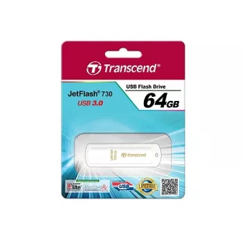 TRANSCEND Jetflash 730 - 64 GB USB-mälupulk - USB 3.0 - valge