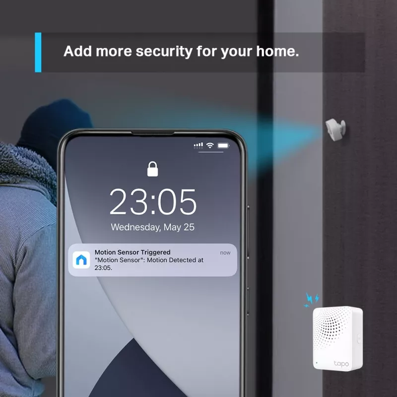 TP-Link Tapo nutikas liikumisandur, lagi/seinale, siseruumidesse, valge, 120°, juhtmevaba, 7 m