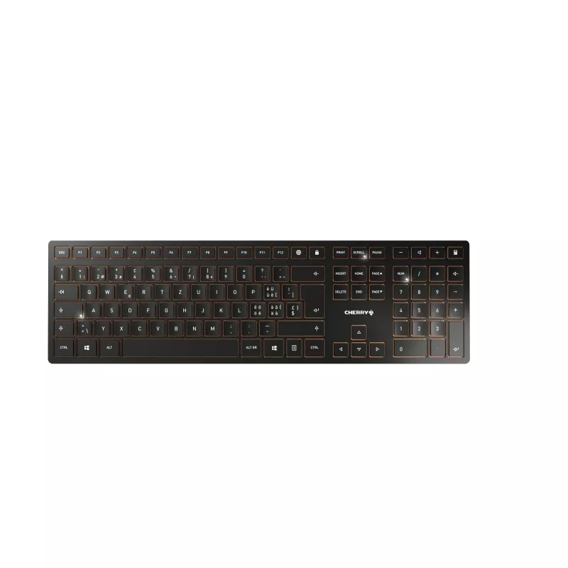 CHERRY DW 9100 SLIM klaviatuur Hiir kaasas Universaalne RF juhtmevaba + Bluetooth QWERTZ Šveitsi must