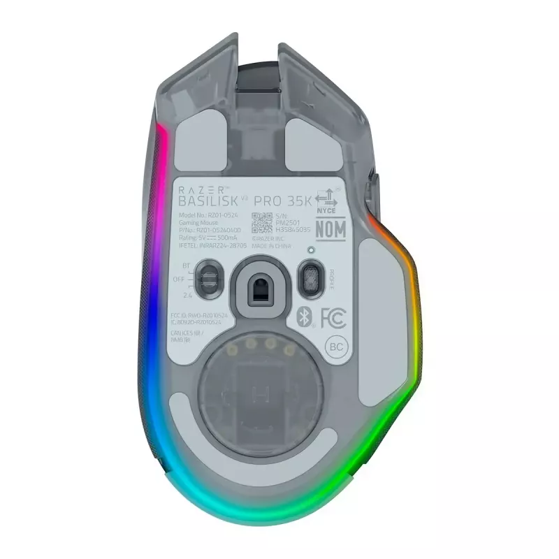 Gaming hiir Razer Basilisk V3 Pro 35K Phantom Valge Edition — optimeeritud mängupind optilistele ja laserhiirtele