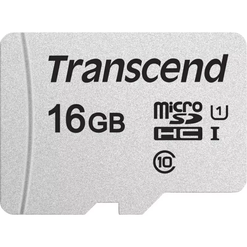 TRANSCEND Micro SDHC Card 300S 16GB UHS-I U1 adapteriga
