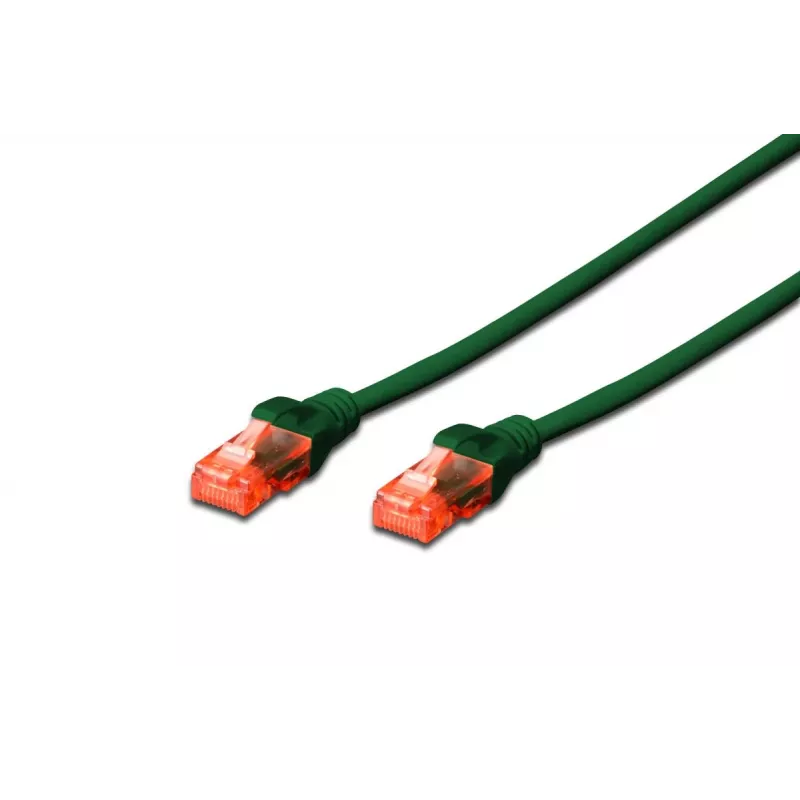 DIGITUS paranduskaabel - CAT6 - U/UTP - kinnikiilujas - Cu - 0,25 m - Roheline