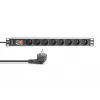 DIGITUS 1U alumiiniumist PDU, rack'ile paigaldatav, 8x CEE 7/5 nimivõimsus: 16A, 4000W, 250VAC 50/60Hz,