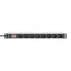 DIGITUS 1U alumiiniumist PDU, rack'ile paigaldatav, 8x CEE 7/5 nimivõimsus: 16A, 4000W, 250VAC 50/60Hz,