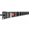 DIGITUS 1U alumiiniumist PDU, rack'ile paigaldatav, 8x CEE 7/5 nimivõimsus: 16A, 4000W, 250VAC 50/60Hz,
