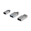 Equip USB-C OTG-adapter, 3 tk pakendis, USB C, USB C, USB A, USB A, Micro-USB, USB C, hõbedane