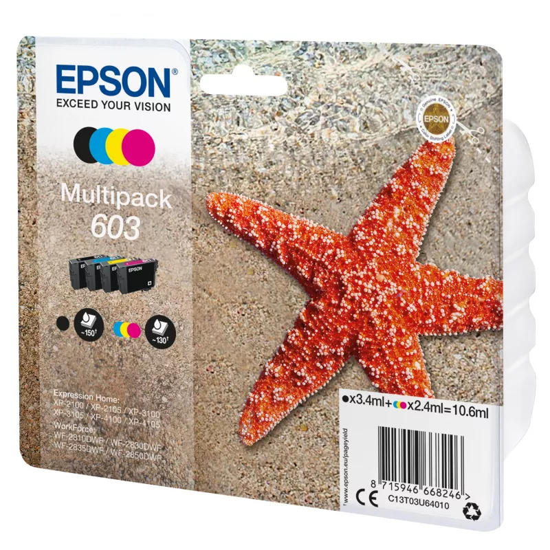 Epson C13T03U64020 tindikassett 1 tk Originaal Standardtootlikkusega Must, Tsüaan, magenta, Kollane