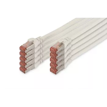 DIGITUS patch-kaabel - CAT6 - S/FTP - takerdumisvaba - Cu - 2 m - valge - 10 tk pakis