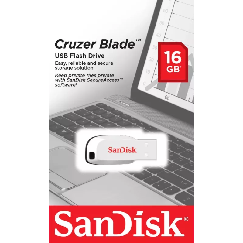 WESTERN DIGITAL SanDisk Cruzer Blade - 16 GB USB-mälupulk - USB 2.0 - valge