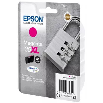 Epson Padlock üksikpakend magenta 35XL DURABrite Ultra tint, kõrge (XL) saagis, magenta, pigmendipõhine tint, 20.3 ml, 1 tk, 1900 lehekülge
