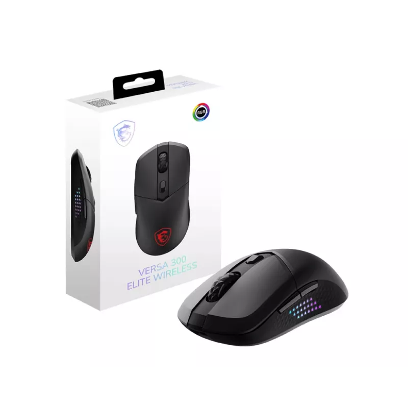 MSI VERSA 300 ELITE WIRELESS hiir Mängimine Paremakäeline RF juhtmevaba + Bluetooth + USB Type-C Optiline 26000 DPI
