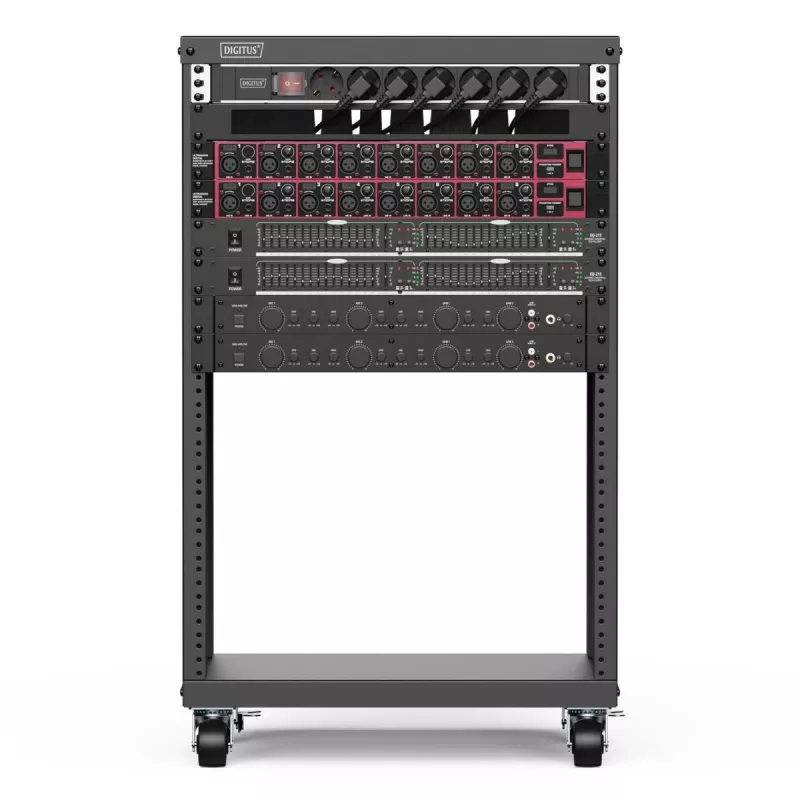 DIGITUS 16U AVS rack 780x507x460 mm keermestatud kinnitusavad rullikud must