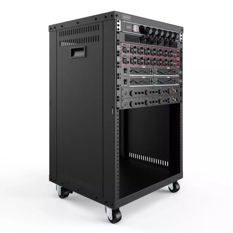 DIGITUS 16U AVS rack 780x507x460 mm keermestatud kinnitusavad rullikud must