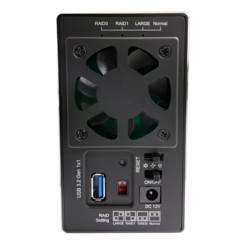 LC-POWER Lc-35u3-rid-2, väline 2x 3,5-tolline SATA kõvaketta korpus RAID-funktsiooniga, alumiinium, must