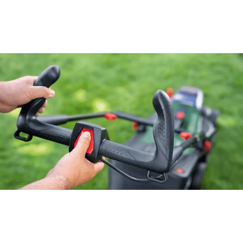 Bosch 37-550 Walk behind lawn mower aku Must, roheline