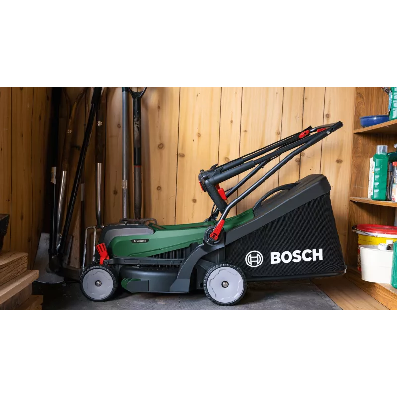 Bosch 37-550 Walk behind lawn mower aku Must, roheline