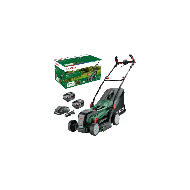 Bosch 37-550 Walk behind lawn mower aku Must, roheline