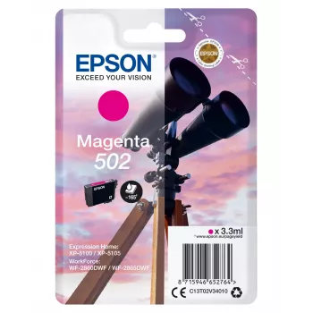 Epson üksikpakend magenta 502 tint, standardne saagis, magenta, pigmendipõhine tint, 3,3 ml, 1 tk, 165 lehekülge