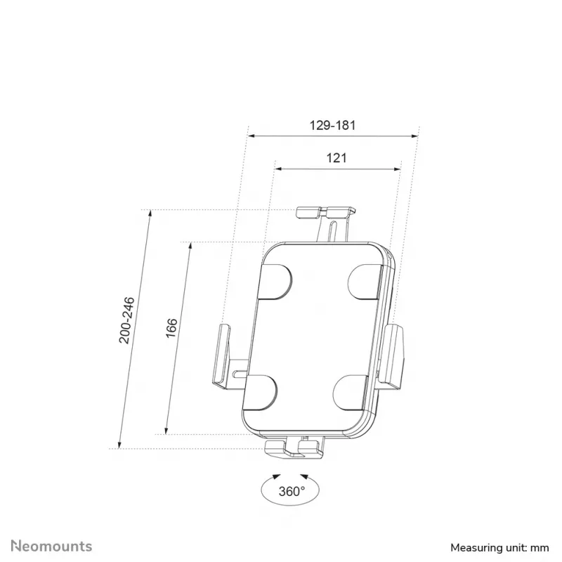Neomounts WL15-625BL1 tahvelarvuti seinahoidik 7,9–11 tolli – lukustatav – universaalne