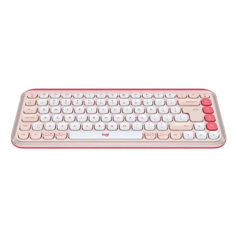 LOGITECH juhtmevaba klaviatuur - Pop Icon Keys - roosa ja valkjas Qwerty UK