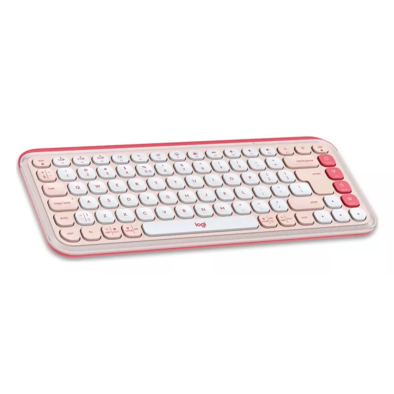 LOGITECH juhtmevaba klaviatuur - Pop Icon Keys - roosa ja valkjas Qwerty UK