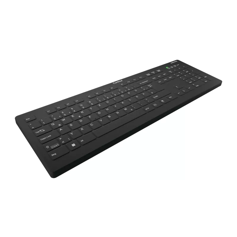 Contour Design Active Key Contour QuickClean Meditsiiniline klaviatuur eemaldatava kaanega, täissuuruses, juhtmevaba, must, DE C8112