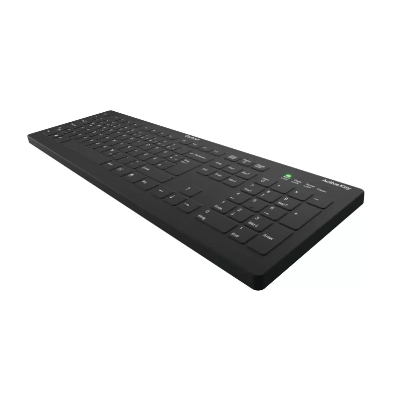Contour Design Active Key Contour QuickClean Meditsiiniline klaviatuur eemaldatava kaanega, täissuuruses, juhtmevaba, must, DE C8112