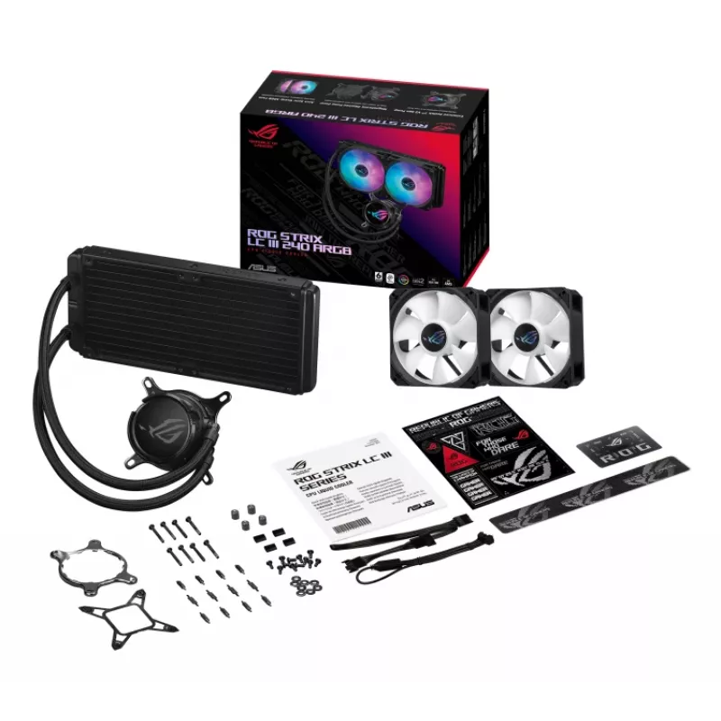 ASUS ROG Strix LC III 240 ARGB Protsessori vedelikjahutuskomplekt 12 cm Must