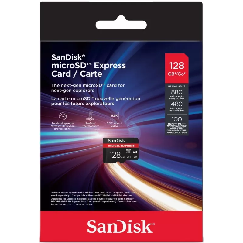 MicroSD-kaart SanDisk 128GB UHS-I Express SDSQXFN-128G-GN4NN