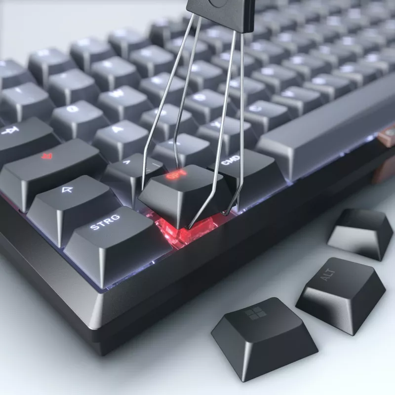 CHERRY KW 300 MX klaviatuur Kodu USB + Bluetooth QWERTZ Saksa Must, Vask, Hall
